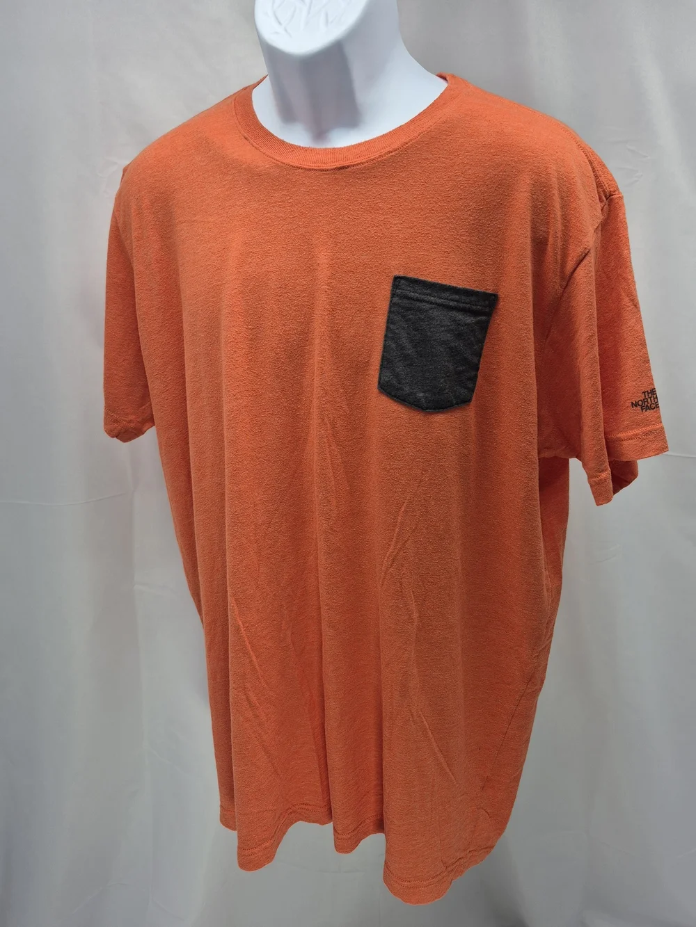 THE NORTH FACE Men’s XXL Orange Crewneck Pocket T-Shirt Colorblock Grey Casual